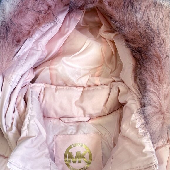 BRAND NEW Michael Kors Blush Belted Puffer Coat Jacket Size M (NWT $300) - Picture 5 of 7